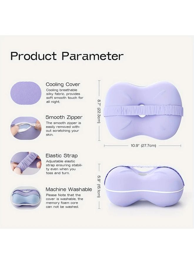 Misty Blue Knee Pillow For Side Sleepers Removable Cover Machine Washable Support Cushion - Image 3